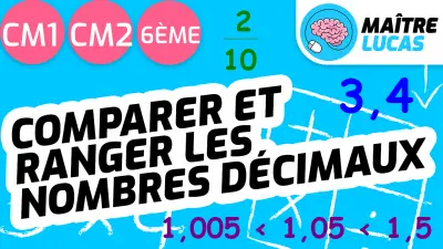 Comparer et ranger des nombres décimaux pour CM1 CM2 Maître Lucas