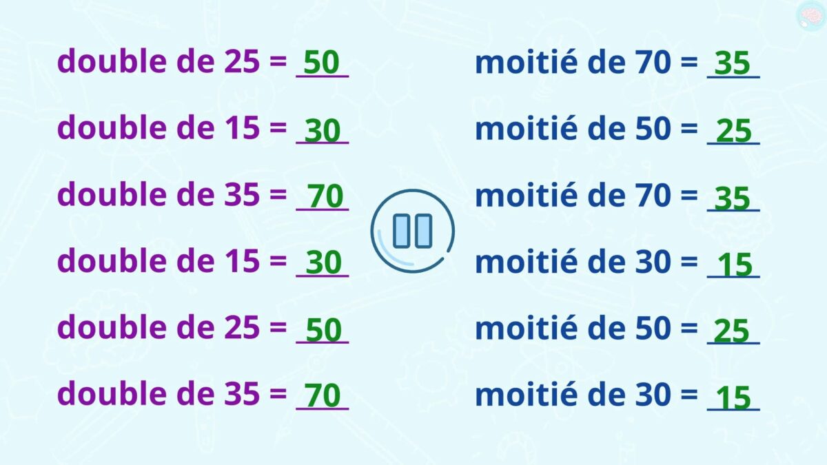 Doubles Et Moiti S Jusqu Pour Les L Ves De Ce Et Ce Ma Tre Lucas