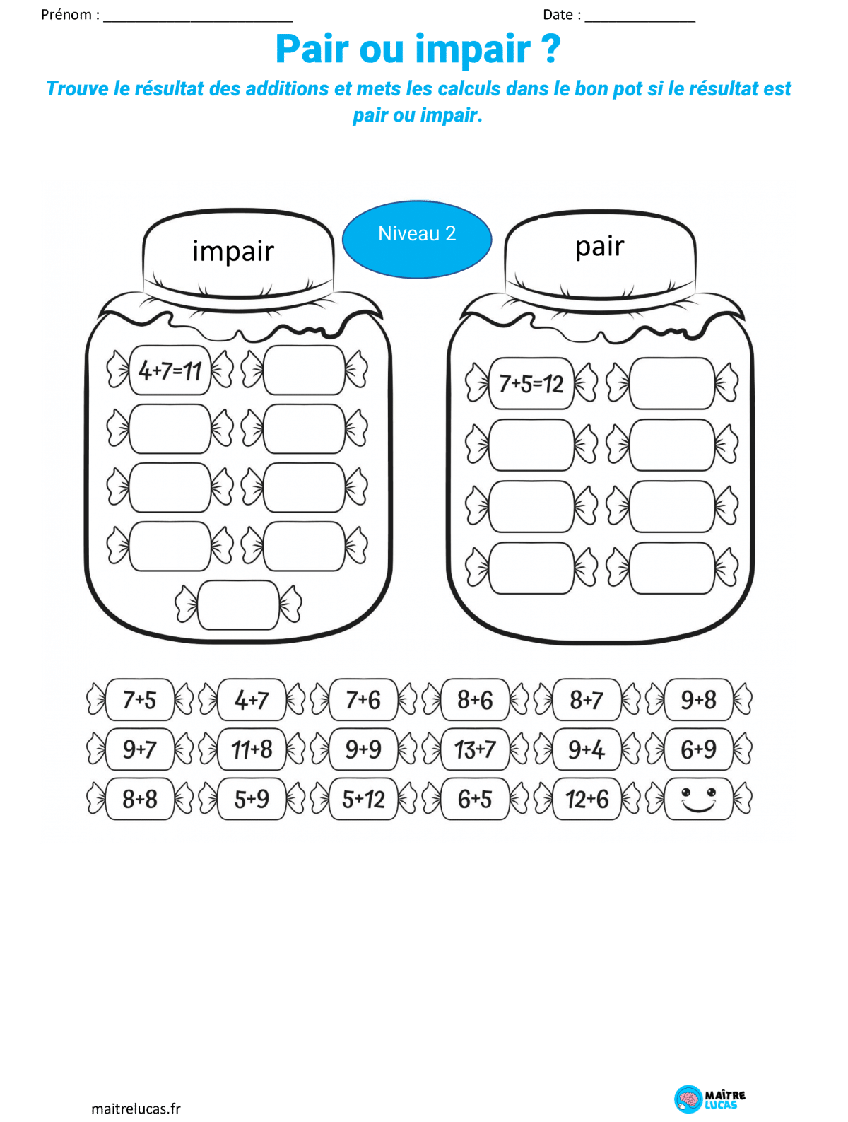 Fiches Exercices Nombres Pairs Et Impairs 11 Exercices Pour CP CE1