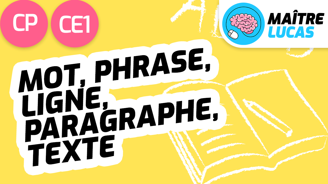 Leçon Mot phrase paragraphe texte ligne CP CE1