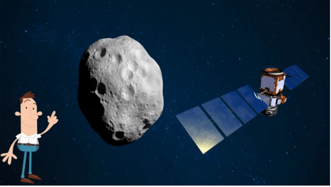 un astéroïde et un satellite