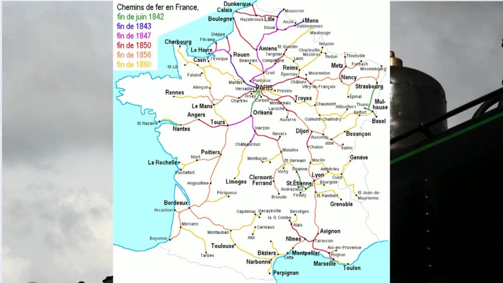 Carte des chemins de fer en france CM1 CM2