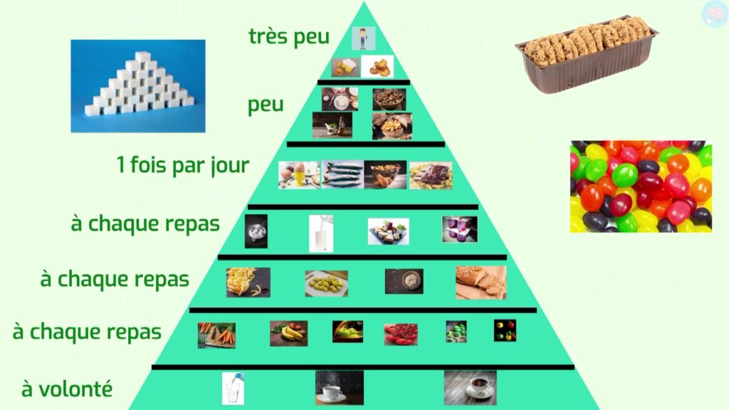 pyramide des aliments des moins équilibrés au plus équilibrés