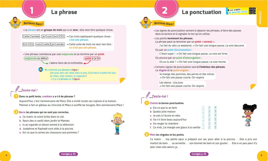 Exemple Cahier soutien scolaire français CE1 