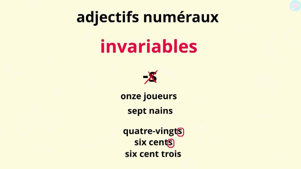 Le cas spécifique des accords en nombre des adjectifs numéraux