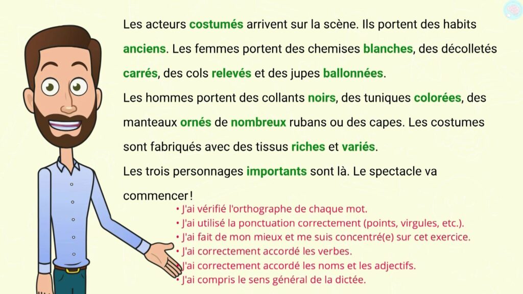 Dictée sur l'accord en nombre dans le groupe nominal CM1 CM2