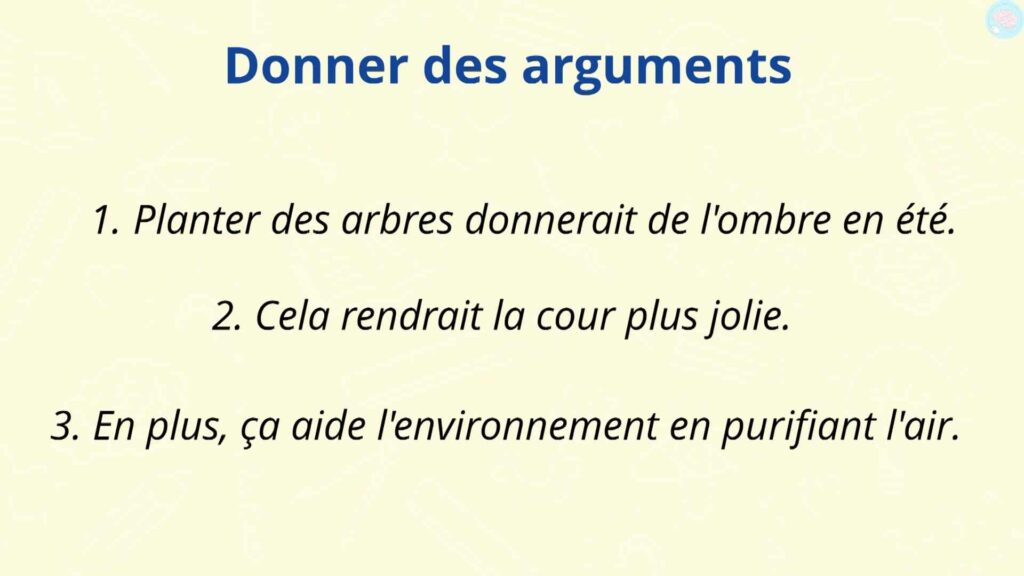 Donner des arguments