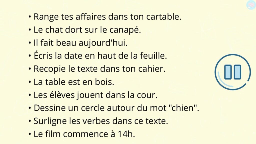 Exercices écrire une consigne CE2 CM1