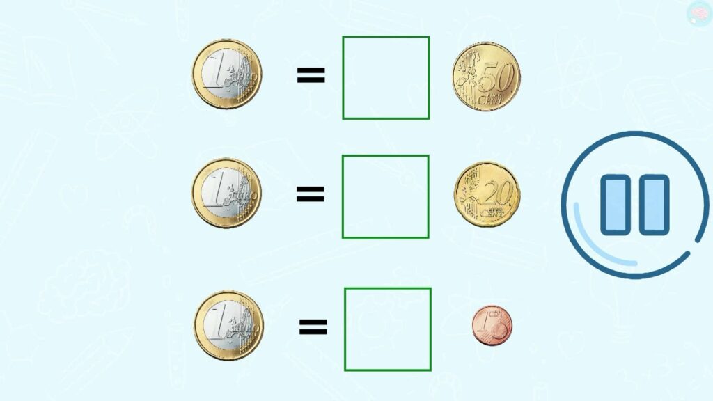 Exercices Trouver le nombre de pièces sur les euros et les centimes CE1 CE2