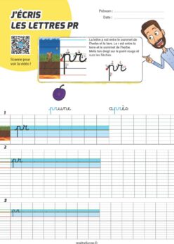 Fiches d'écriture cursive minuscule pr