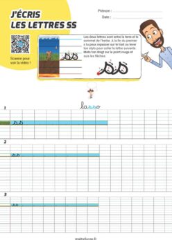 Fiches d'écriture cursive minuscule ss