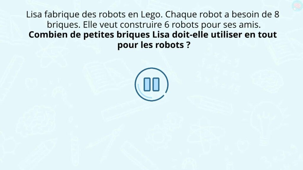 Problème mathématiques sur la table de 8 CE2 CM1