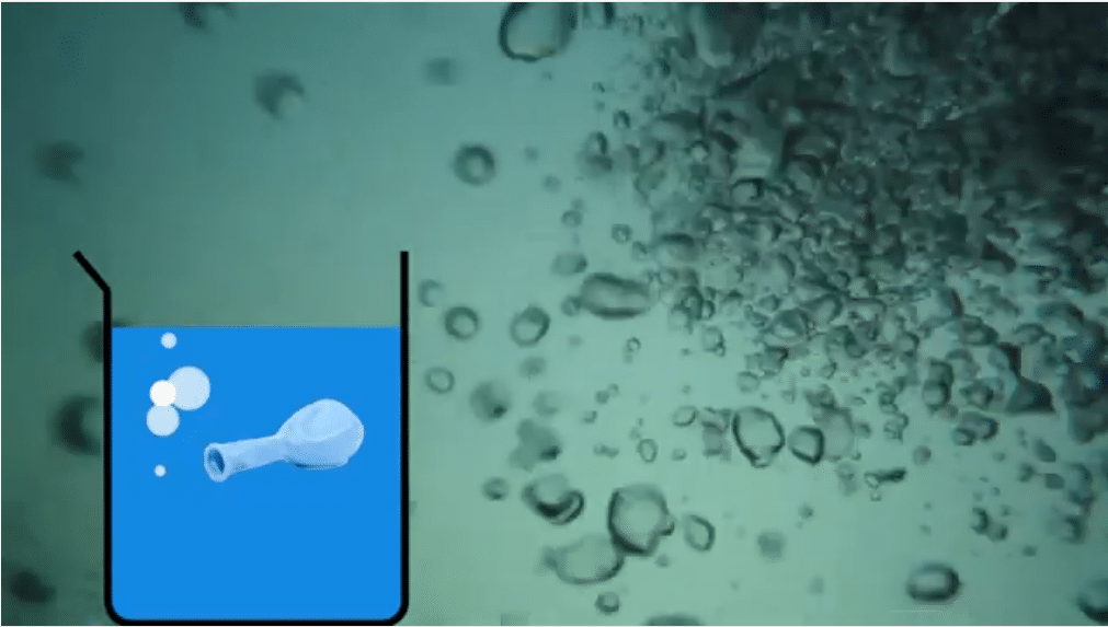 L'air sous forme de bulle dans l'eau