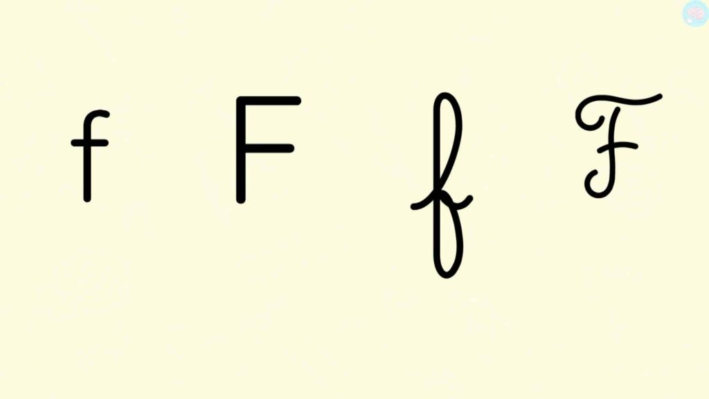 Les différentes écritures de la lettre f cp