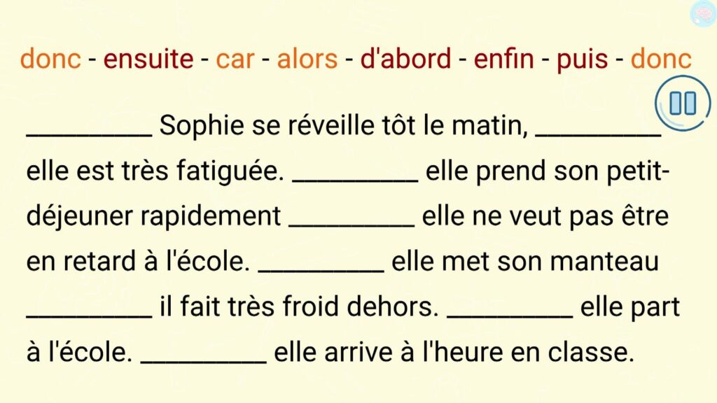 Exercices sur les connecteurs CE2 CM1