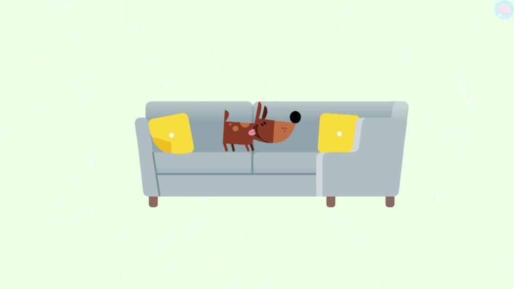 Réponse le chien est sur le canapé