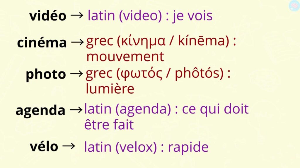 Les mots d'origine grecque et latine CE2 CM1