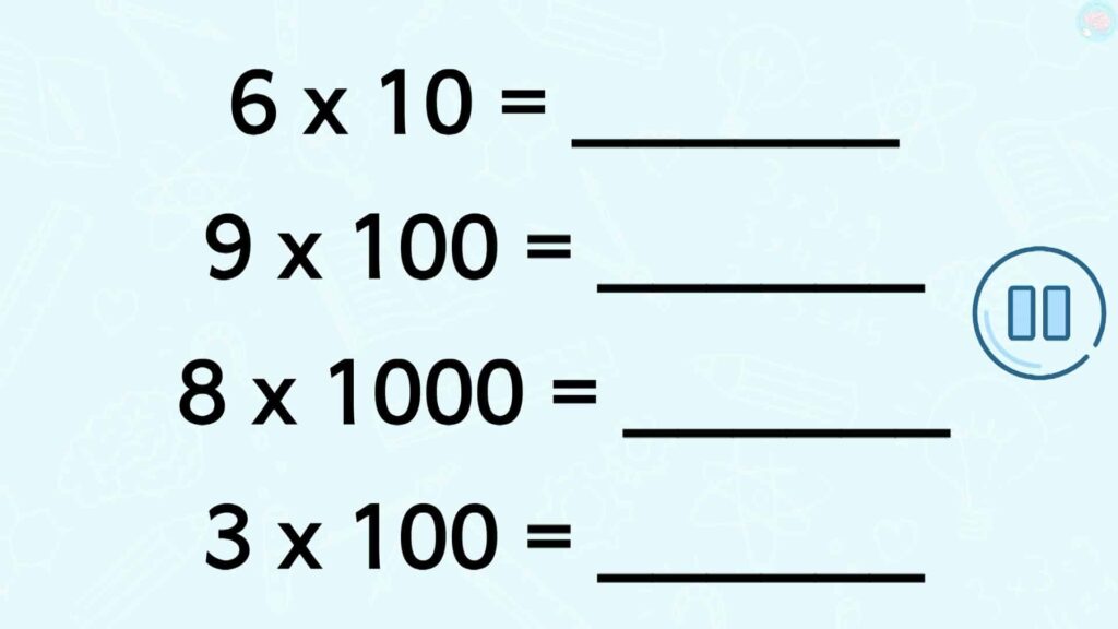 Exercices Multiplier par 10 100 1000 CE2