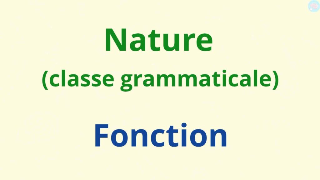 Nature classe grammaticale fonction cm1 cm2