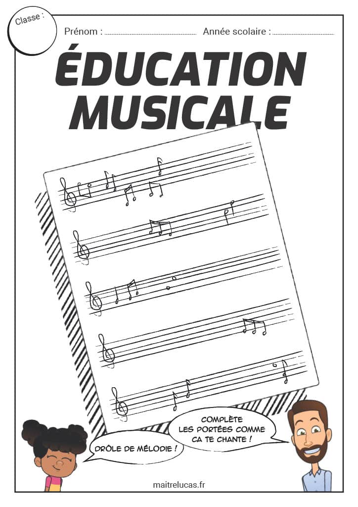 Pages de garde éducation musicale CP CE1 CE2 CM1 CM2