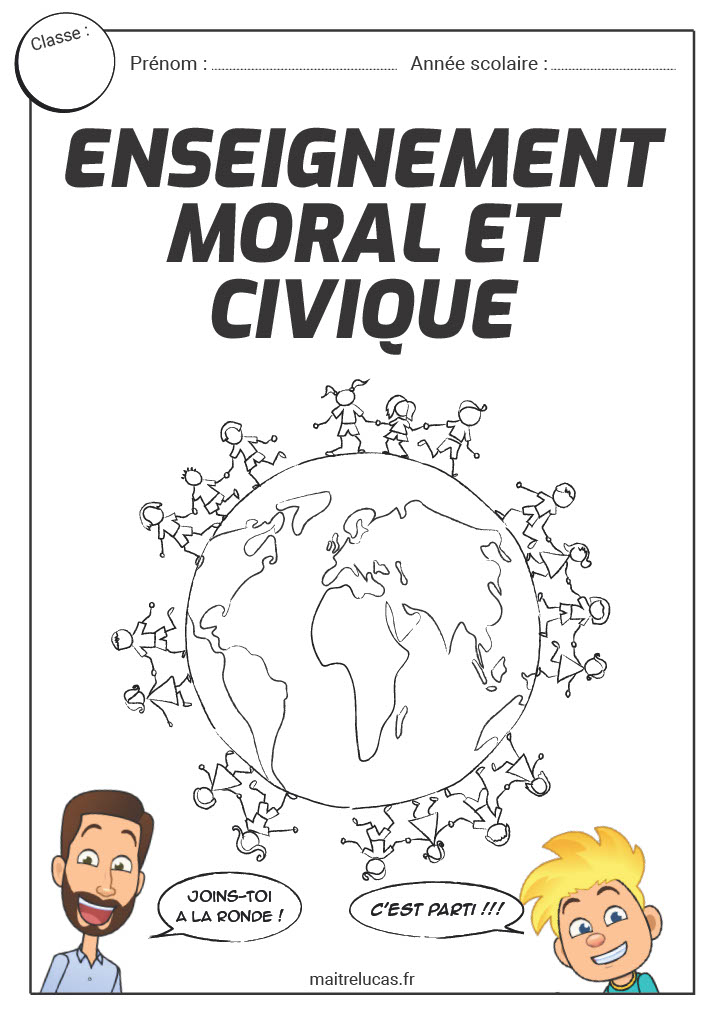 Pages de garde enseignement moral et civique CP CE1 CE2 CM1 CM2