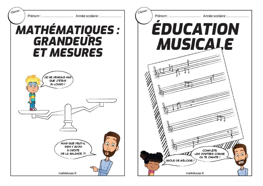 Cahier éducation musicale et maths format A5