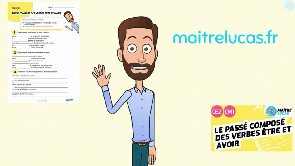Outro et carte mentale Passé composé des verbes avoir et être CE2 CM1