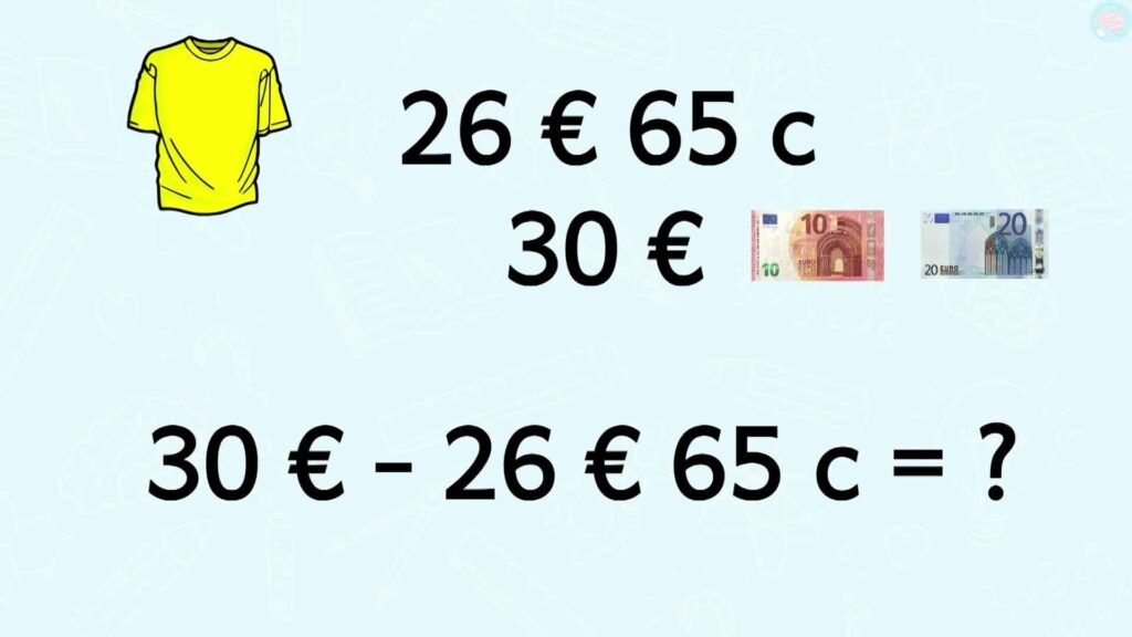 Calcul pour rendre la monnaie CE2 CE1