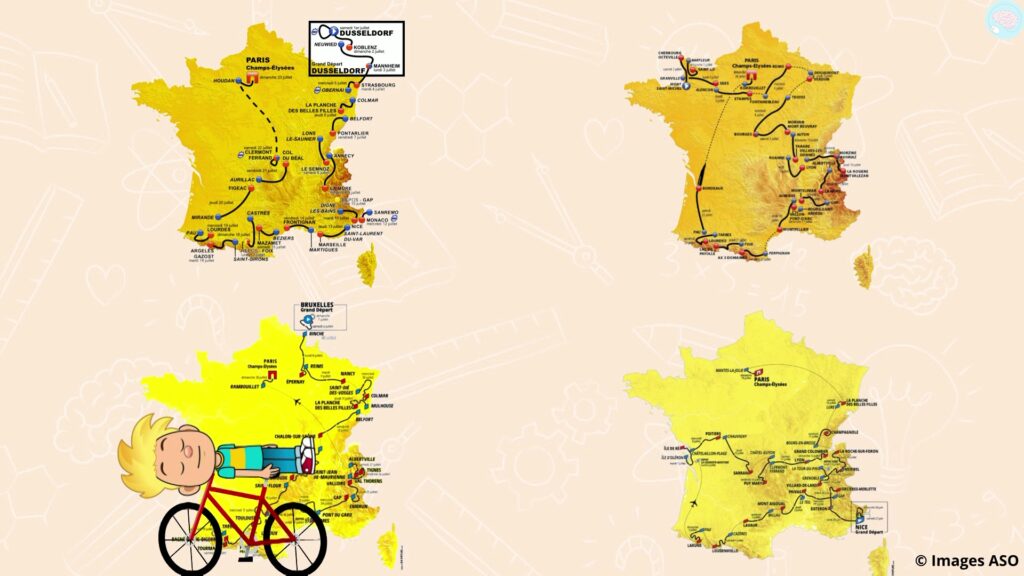 Les cartes du Tour de France expliquées aux enfants
