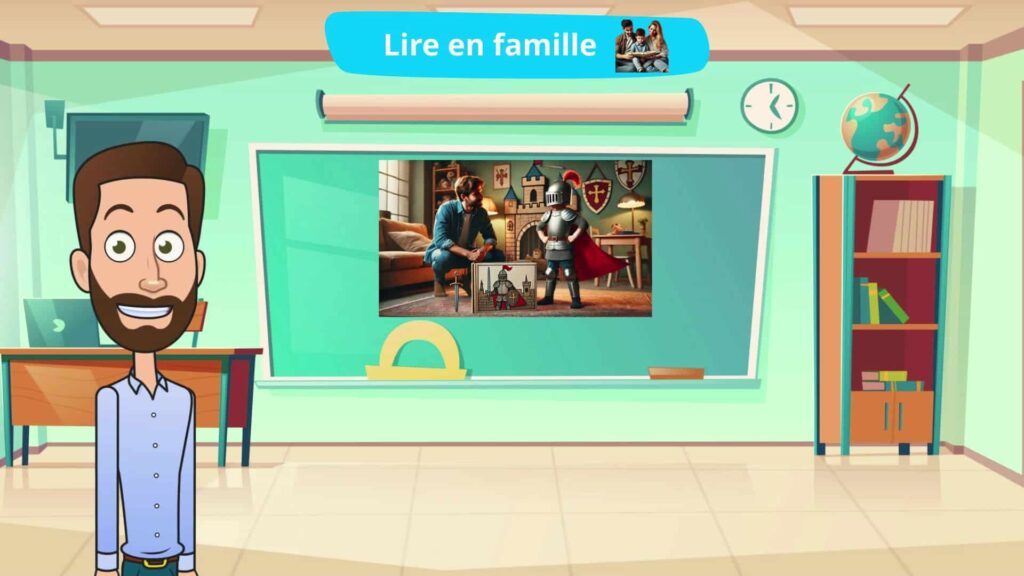 Lecture en famille jouer un jeu de rôle