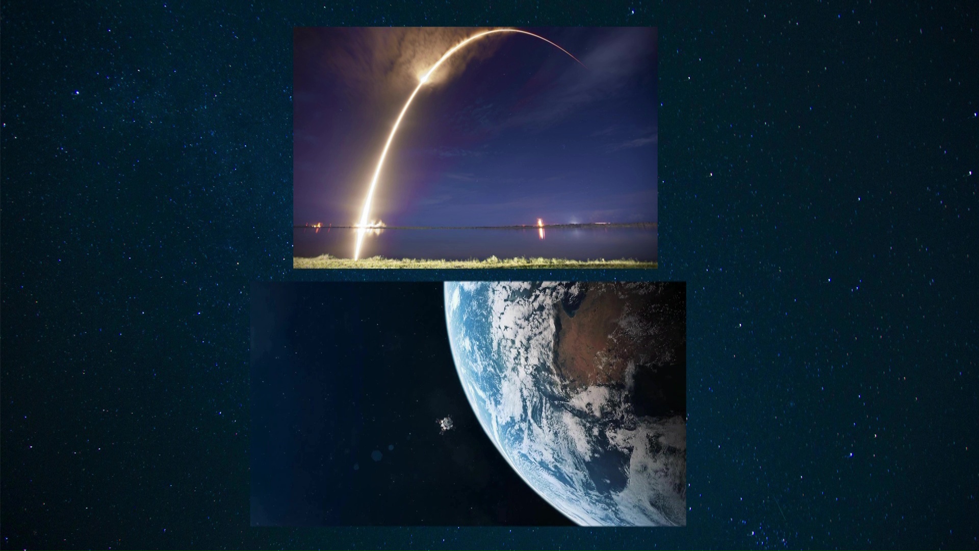 l'orbite de la terre et une fusée en voyage autour de la terre
