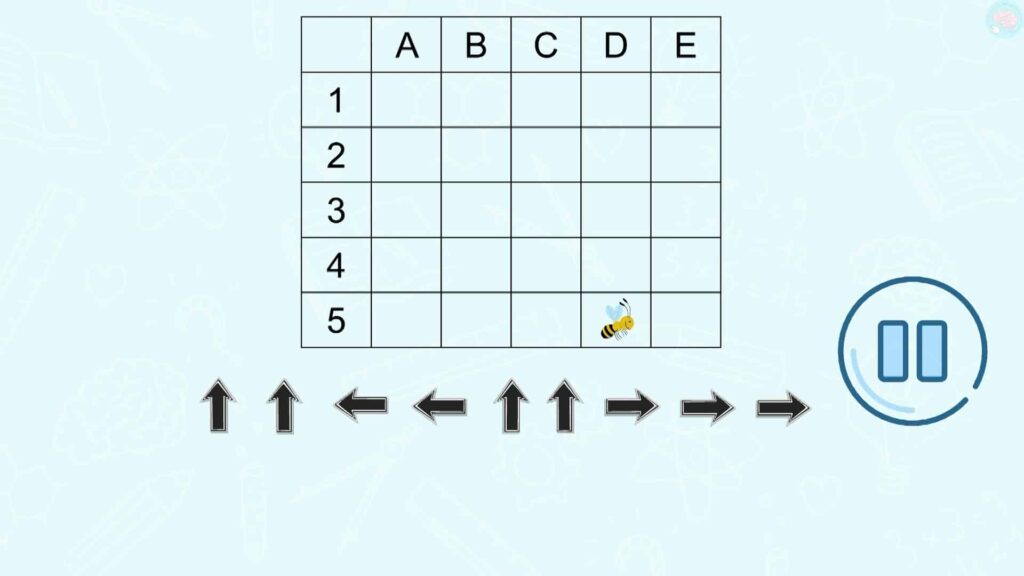 Exercices suivre des flêches et trouver les instructions coder un déplacement