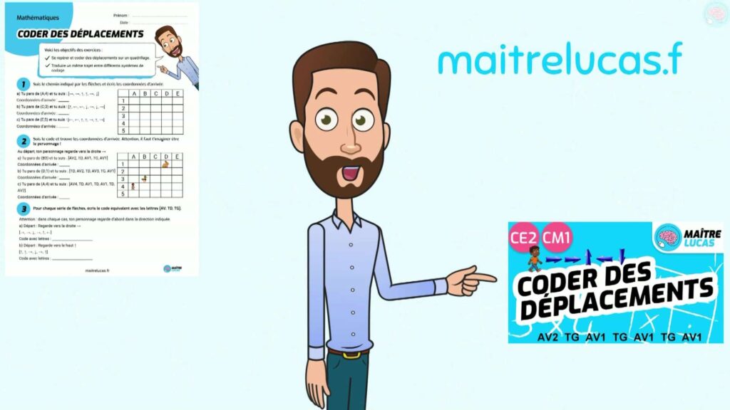 Outro et exercices coder un déplacement CE2 CM1