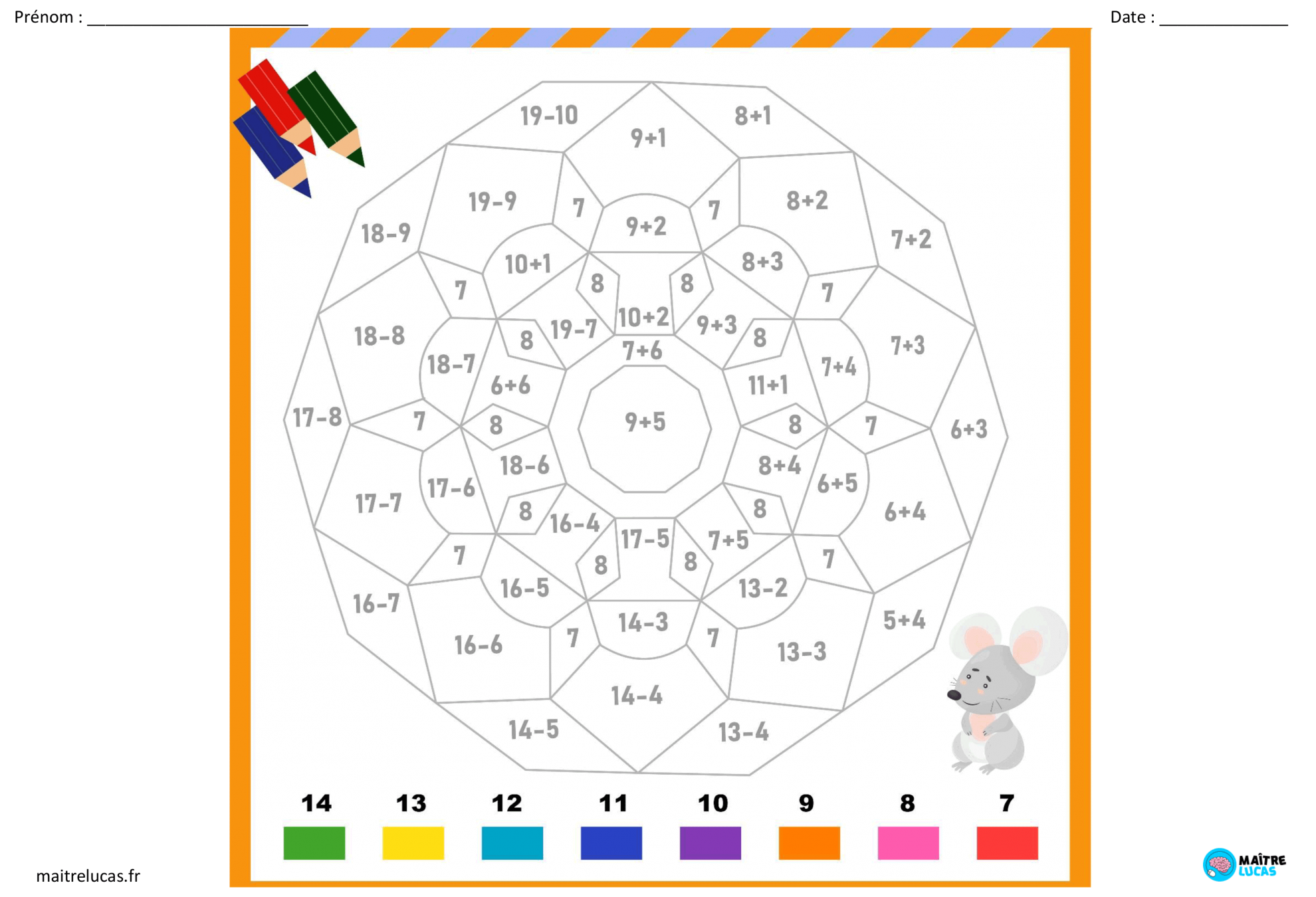 9 Coloriages Magiques Additions Et Soustractions Cp Ce1 Maître Lucas