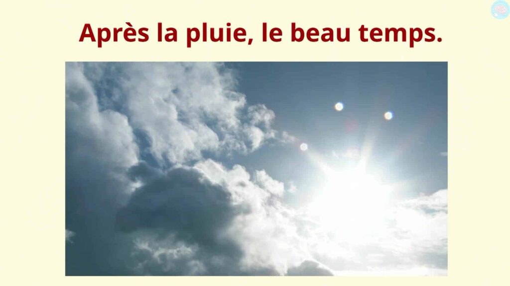 Proverbe après la pluie le beau temps