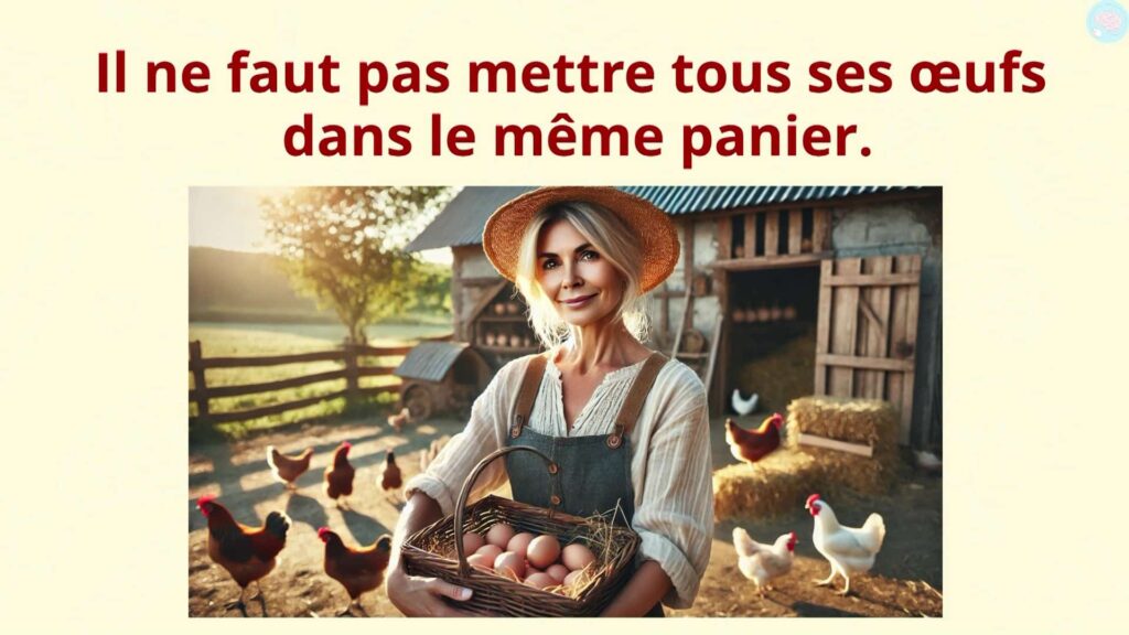 Il ne faut pas mettre tous ses oeufs dans le même panier proverbe français