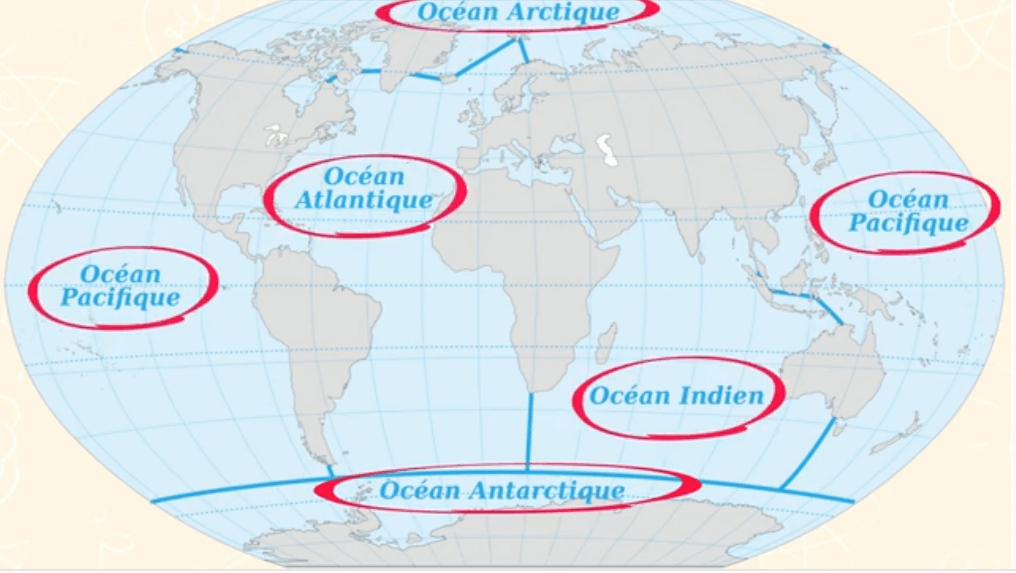 Pays continents océans : les 5 océans