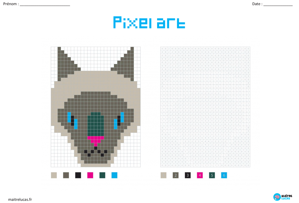 Pixel art chat CP CE1 CE2 CM1 CM2