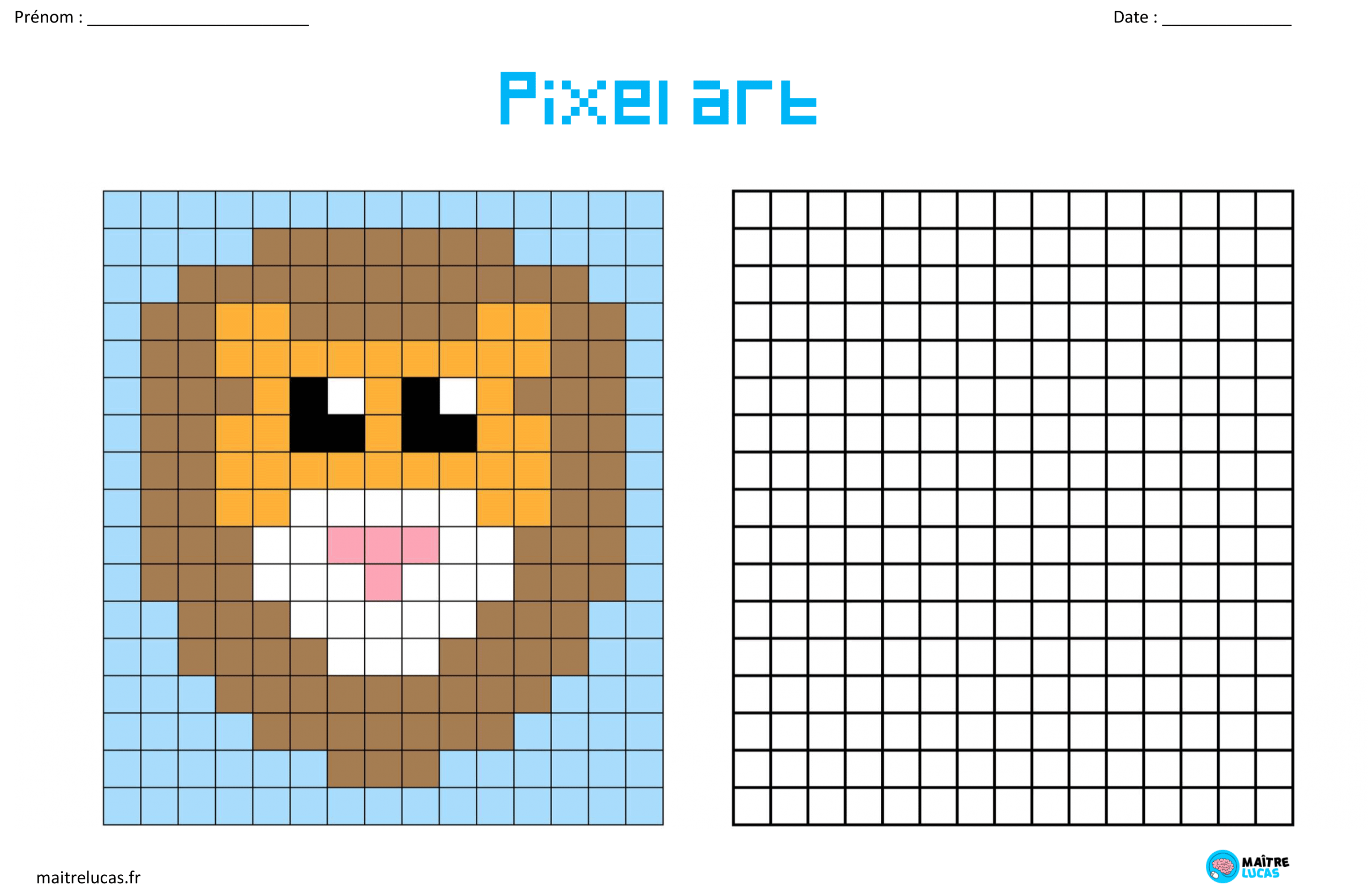 Pixel Art : grille vierge à imprimer pour vos coloriages