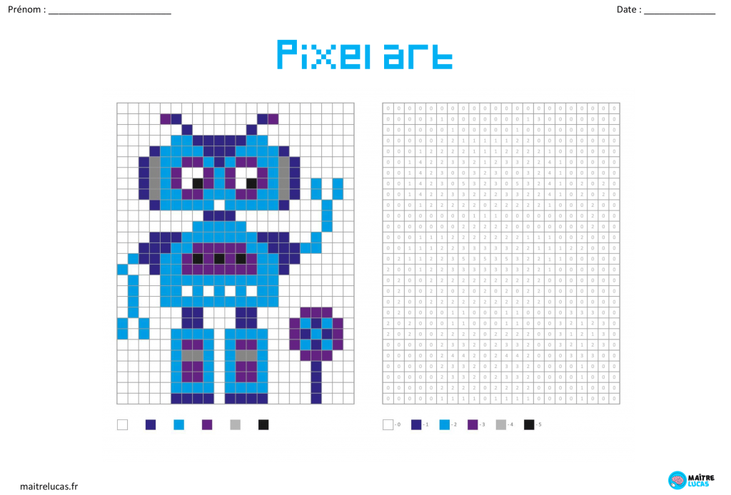 Pixel art robot CP CE1 CE2 CM1 CM2