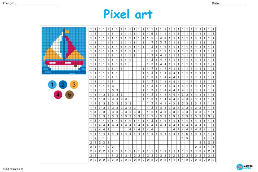 Pixel Art Bateau