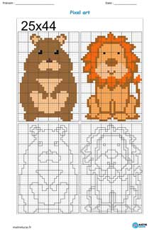 Pixel Art Souris et Lion