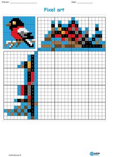 Pixel Art Oiseau sur branche