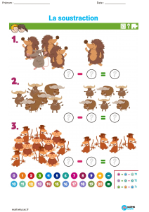 Fiches Exercices Soustractions, 10 Exercices Pour CP CE1 - Maître Lucas