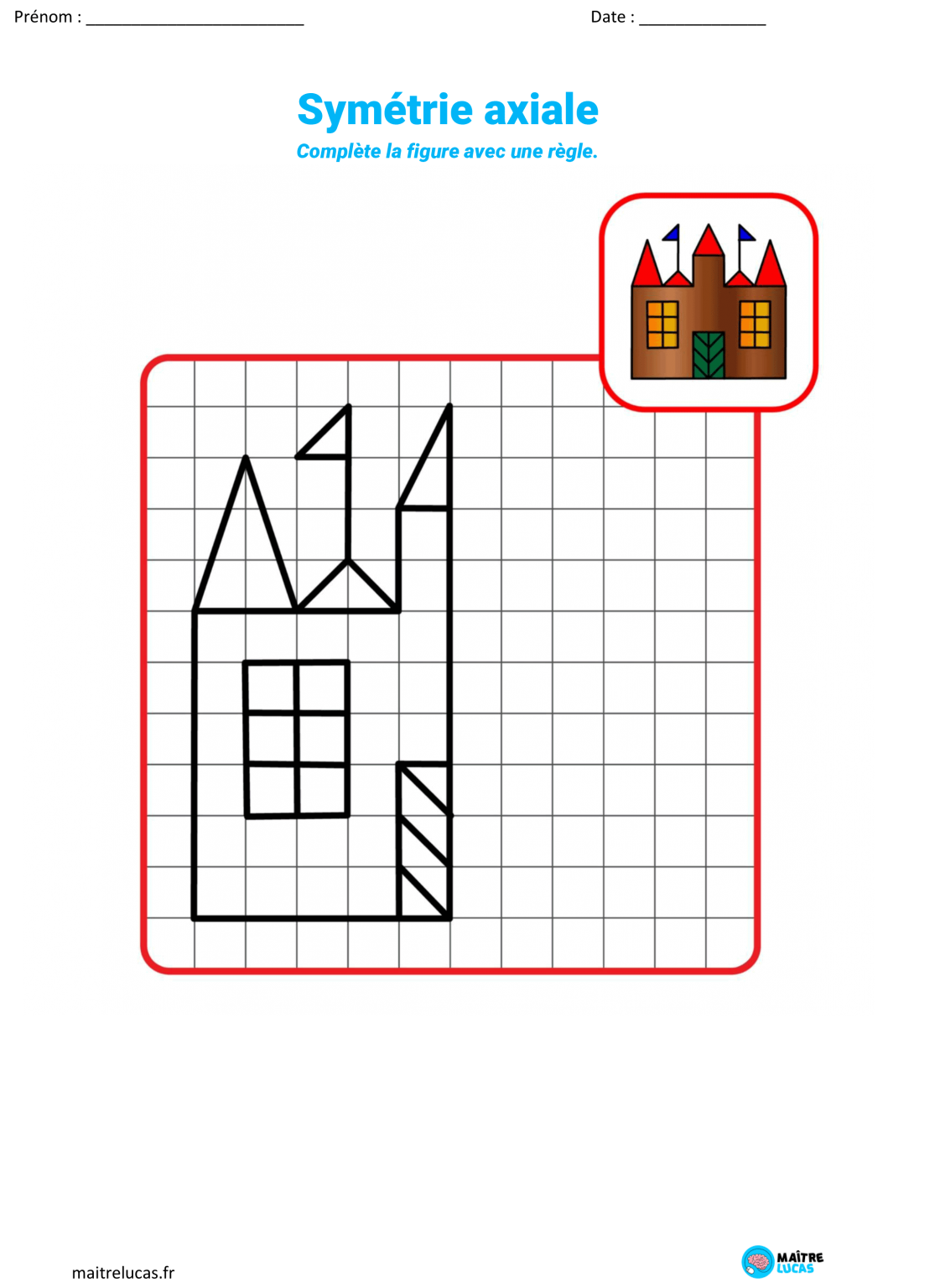 Fiches Exercices Symétrie Axiale, 5 Exercices Pour CM1 CM2 - Maître Lucas