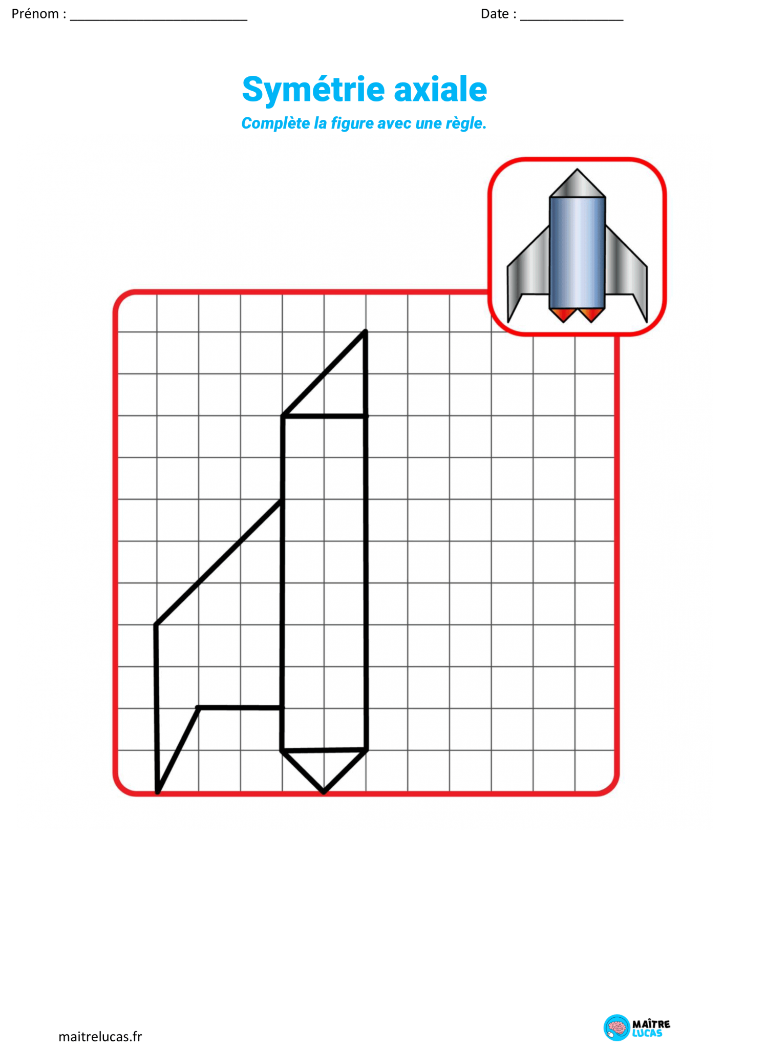 Fiches Exercices Symétrie Axiale, 5 Exercices Pour CM1 CM2 - Maître Lucas