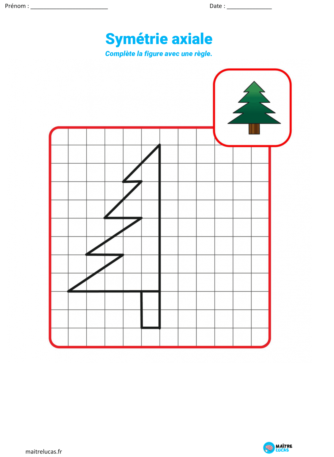 Fiches Exercices Symétrie Axiale, 5 Exercices Pour CM1 CM2 - Maître Lucas
