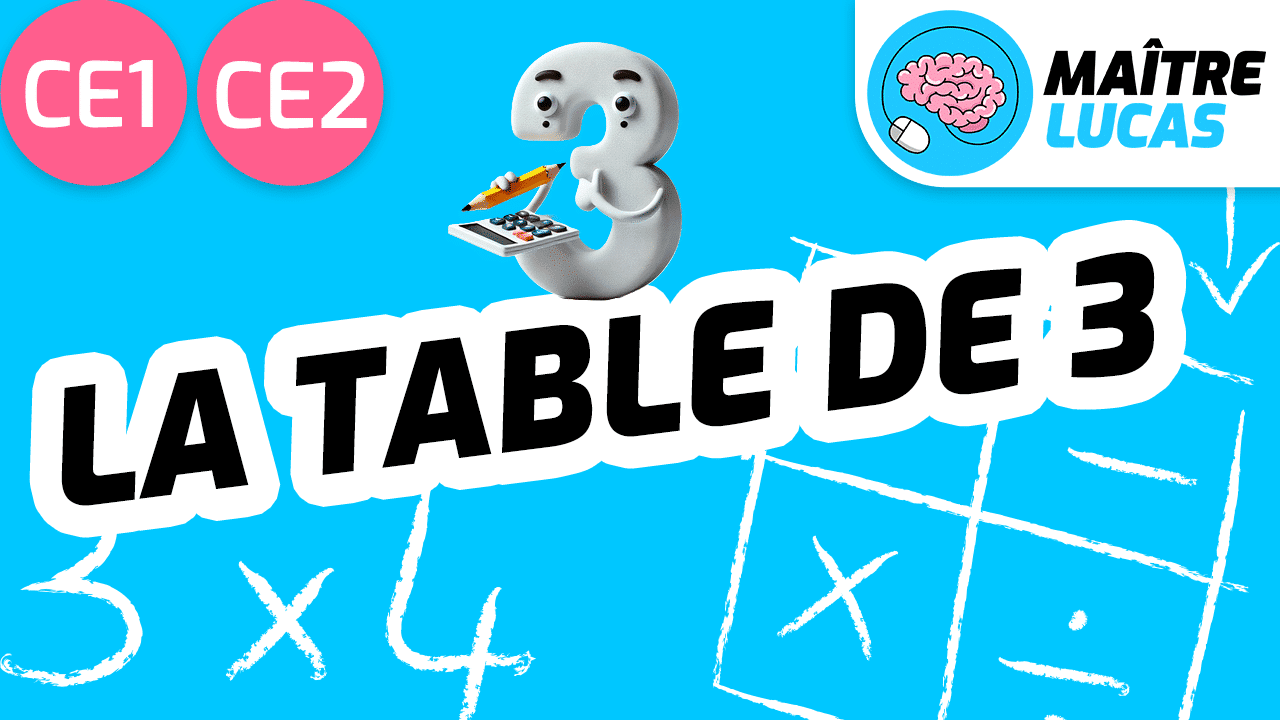 Leçon la table de 3 CE1 CE2